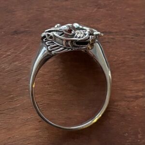 Sterling Silver Double Headed Dragon Ring size 9-10 Adjustable